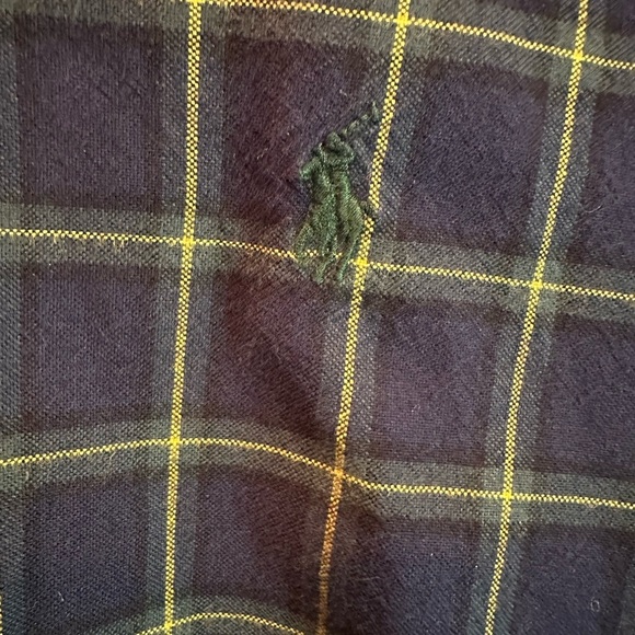 Polo Ralph Lauren Shirt Mens Lg Green Blue Windowpane Button Up L/S Casual - Picture 3 of 7